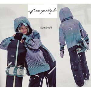 NWOT FP Movement Blizzard Bliss Printed Purple Multicolor Oversized Pullover Jac